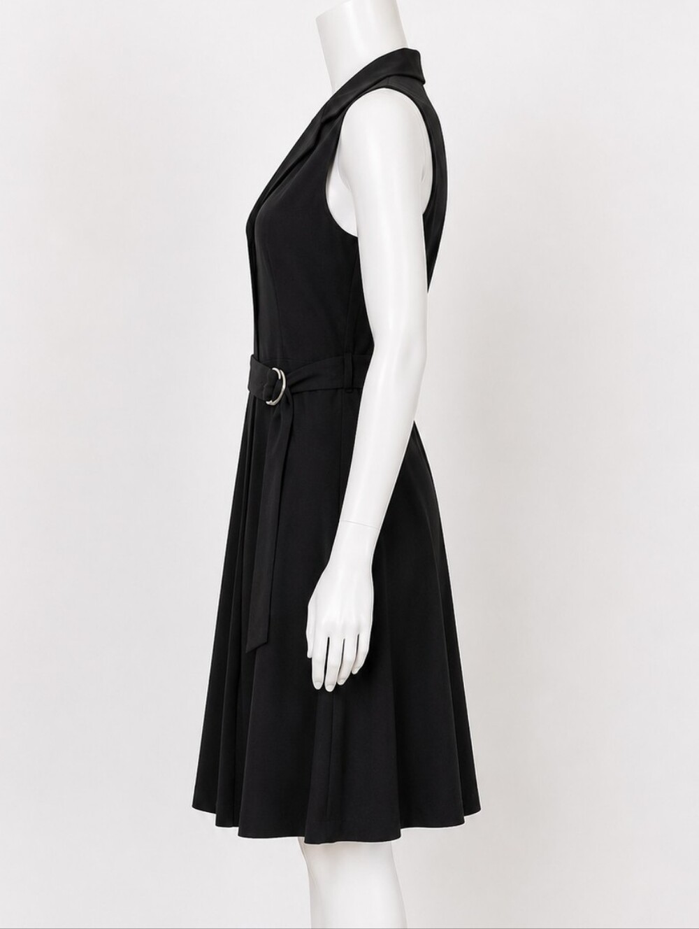 Prada Runway Style Sleeveless Black Belted V-Neck Dress. Like New. - Picture 4 of 6